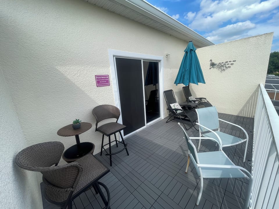 Fully furnished balcony for sunbathing or a romantic setting 