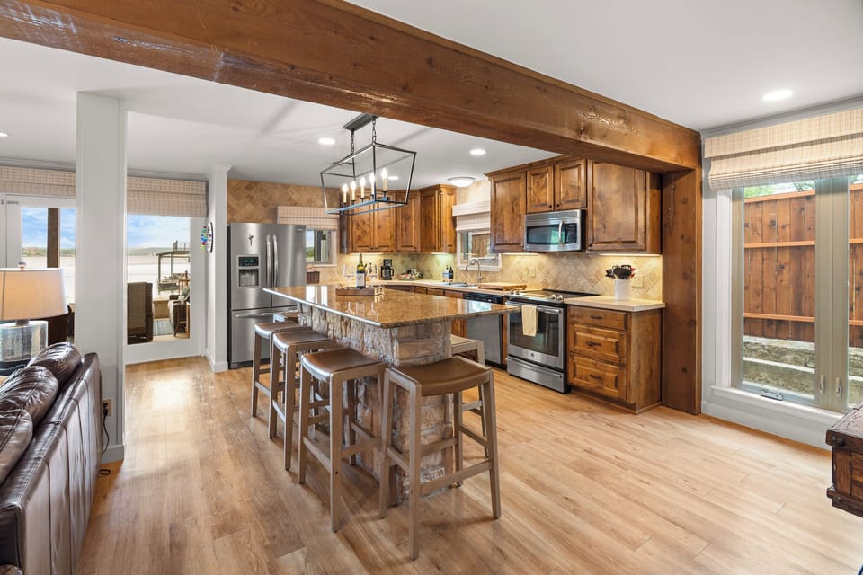 Fully stocked kitchen with basic necessities