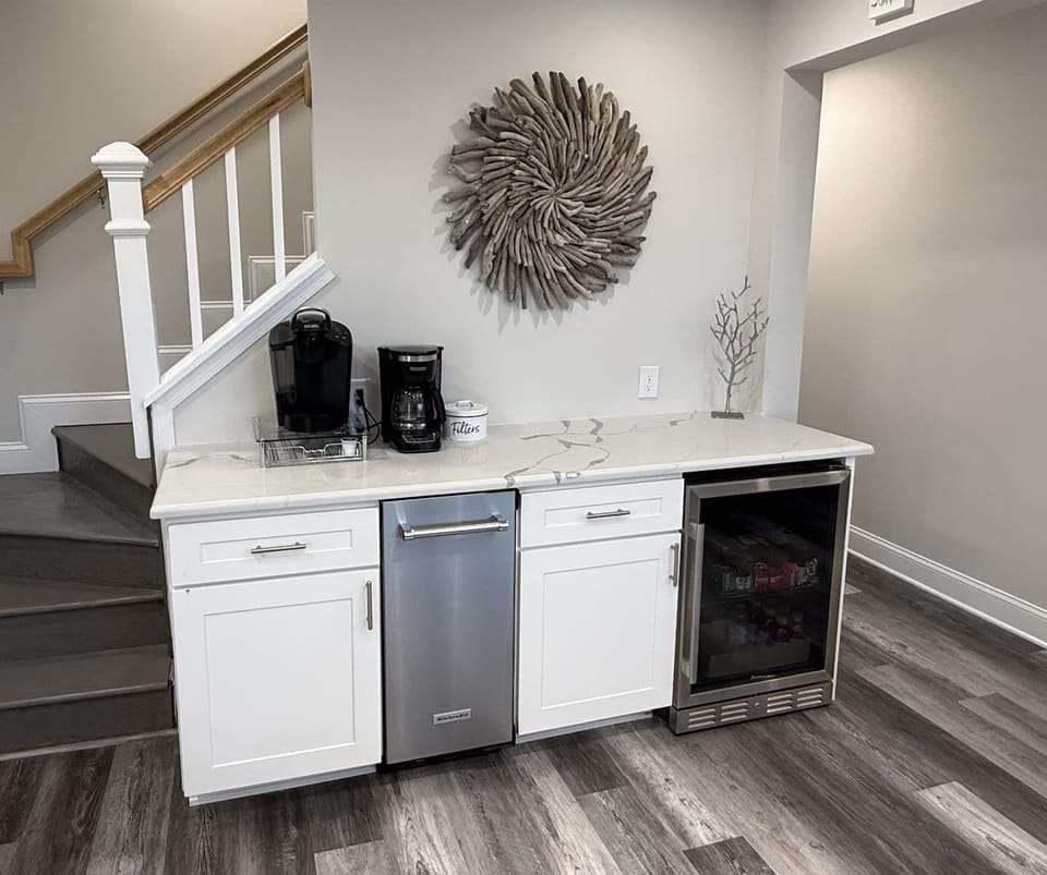 Kitchen, ice maker, beverage refrigerator
