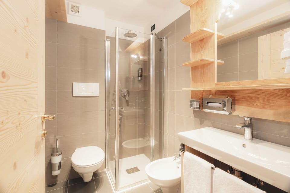 Standard Double or Twin Room, Balcony, Mountain View | Bathroom | Shower, rainfall showerhead, hair dryer, bidet