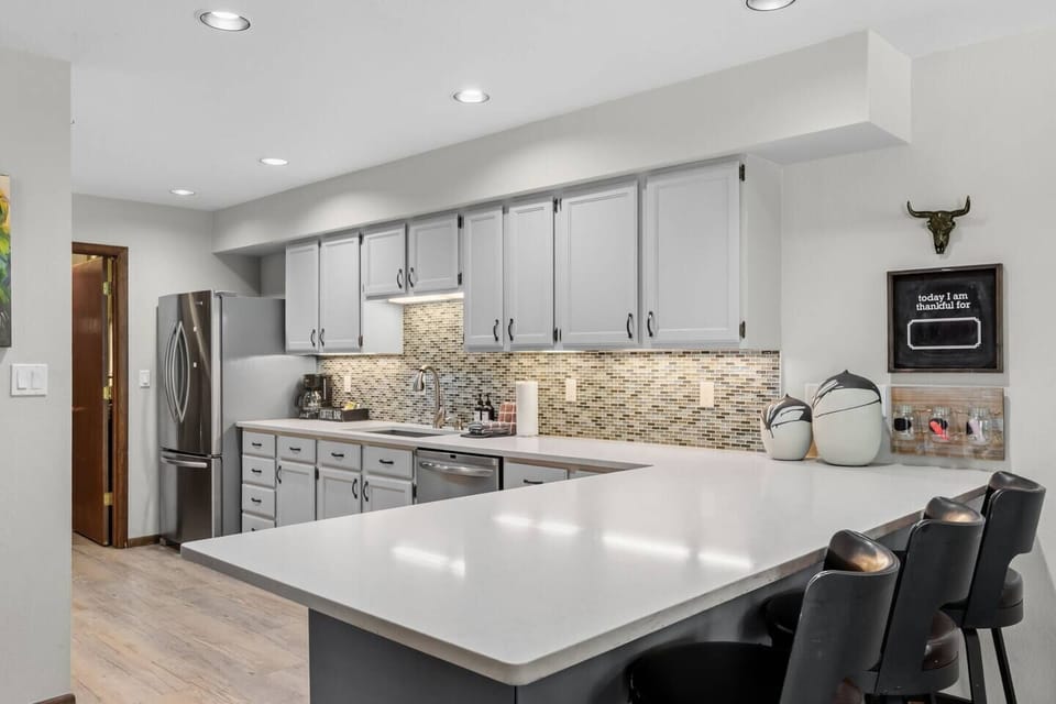 Open concept kitchen and dining