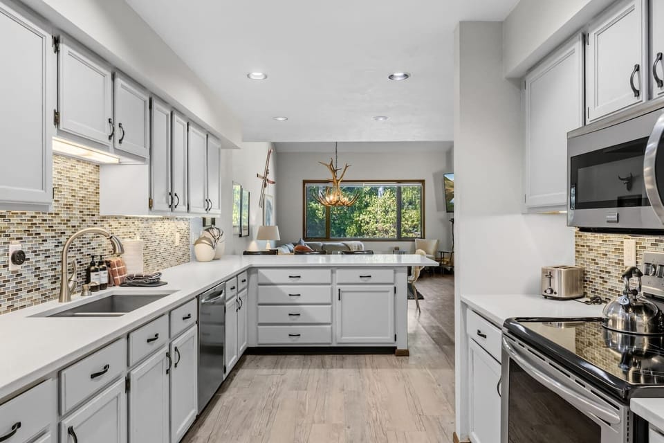 Open concept kitchen and dining