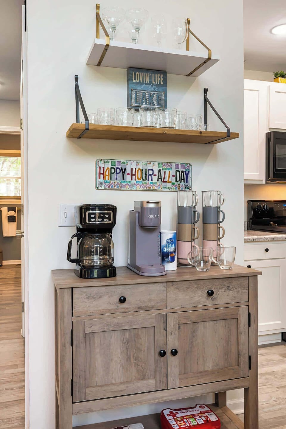 Bar with Stocked Coffee Station