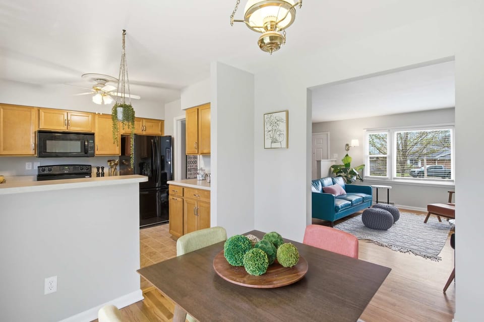 Experience the best of open-concept living! This bright, airy space seamlessly connects a high-end kitchen with a stylish, modern living area. Perfect for socializing while you cook, it’s the ideal hub for comfort and connection during your stay.