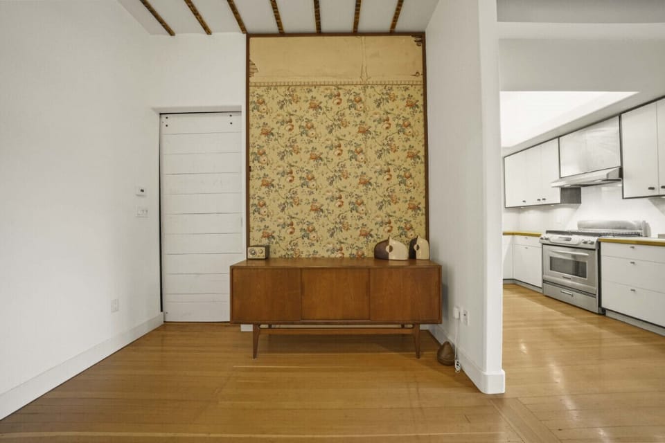 Seamless flow between the living area and kitchen.