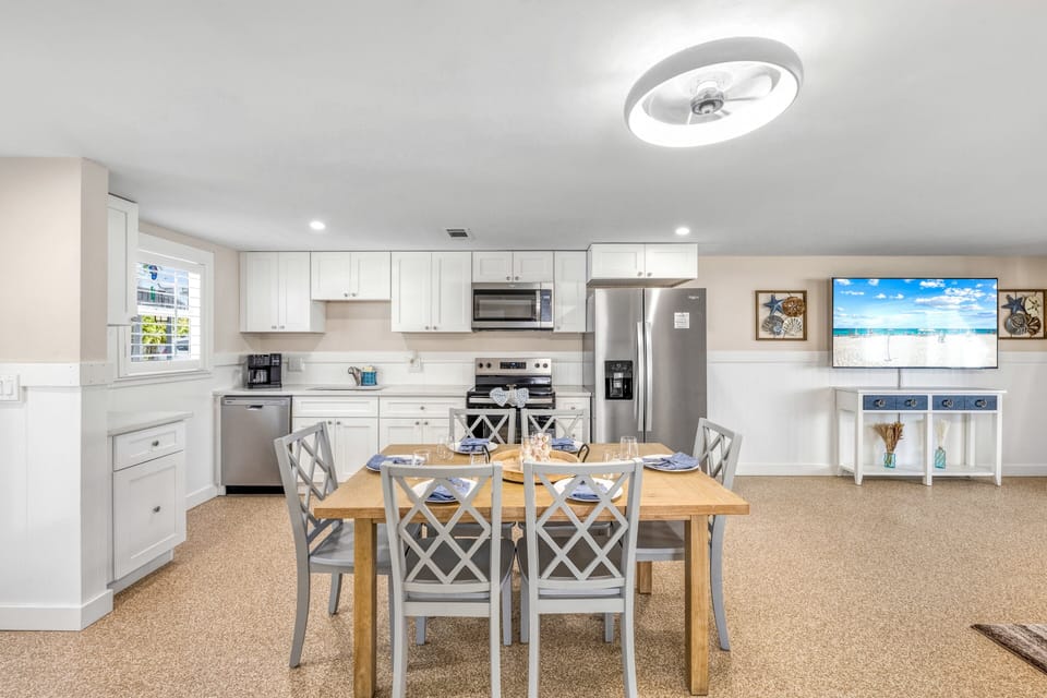 Gather around the table for meals and conversation.