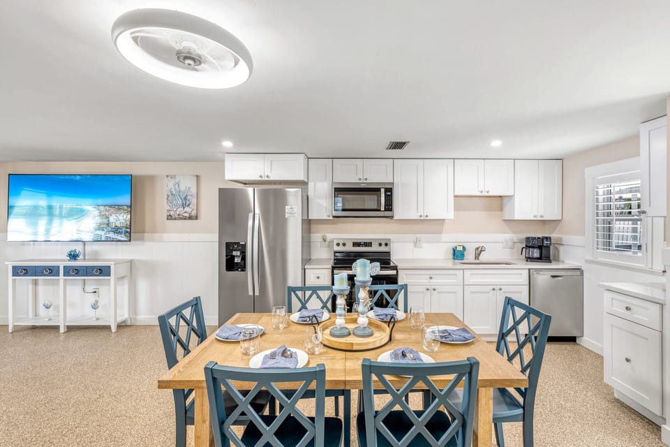Inviting dining setup just steps from the kitchen.