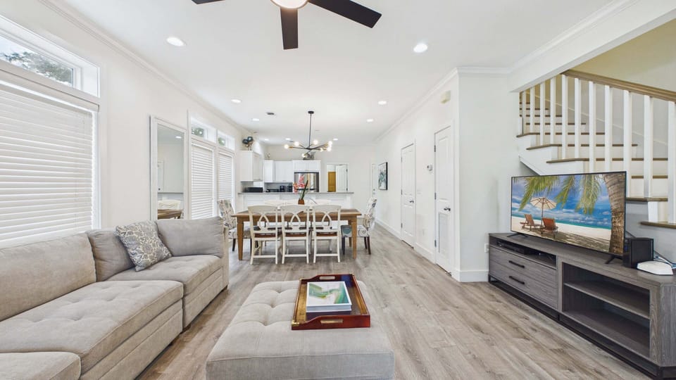 Living area has stylish decor and furnishings to elevate your stay