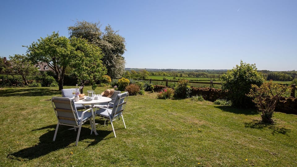 Enjoy sweeping countryside views of farmland