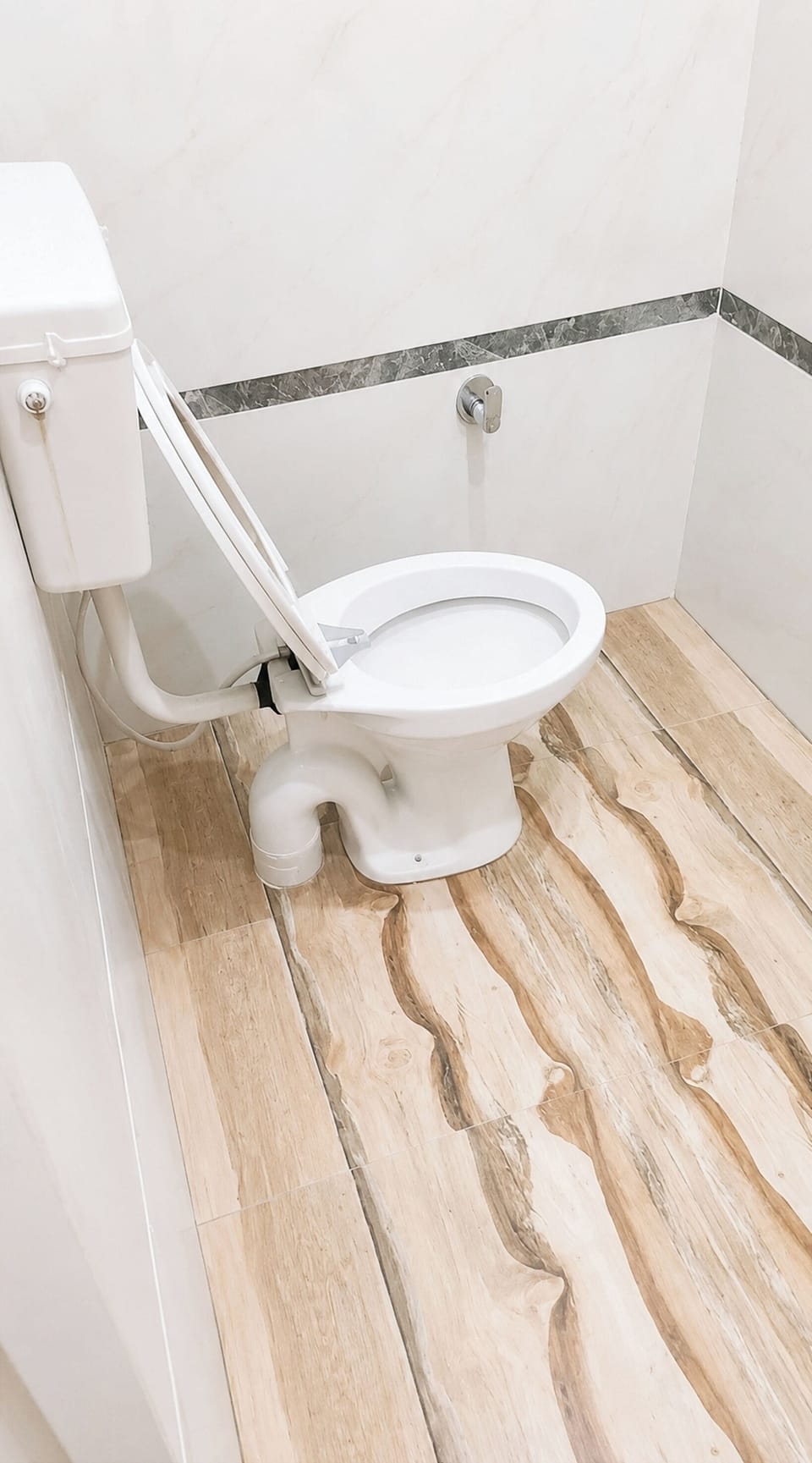 Shower, rainfall showerhead, slippers, towels