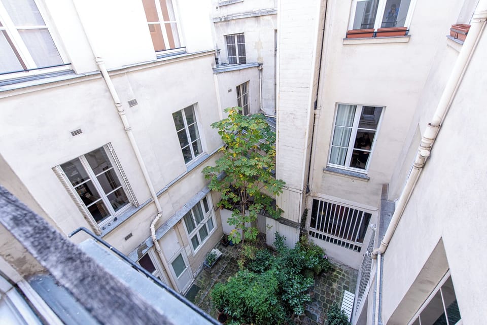 View of the building courtyard from the apartment.