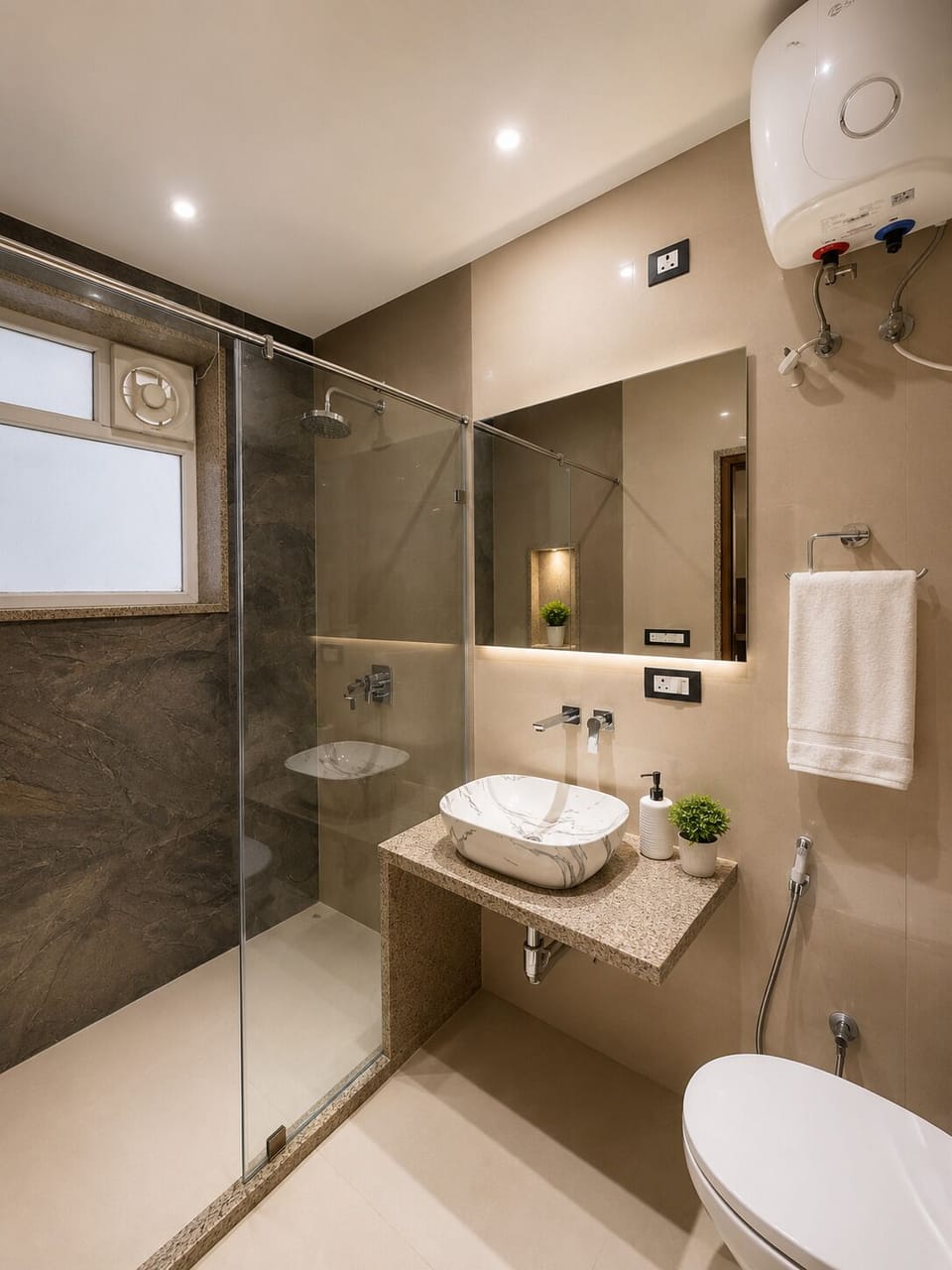 Studio, City View | Bathroom | Shower, free toiletries, hair dryer, slippers