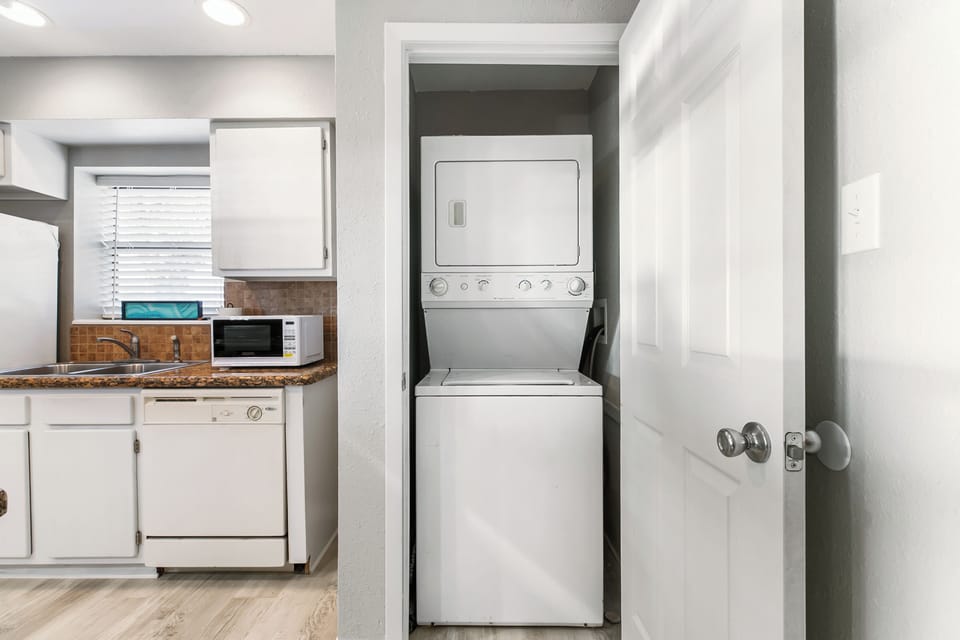 In-unit washer and dryer for guest convenience