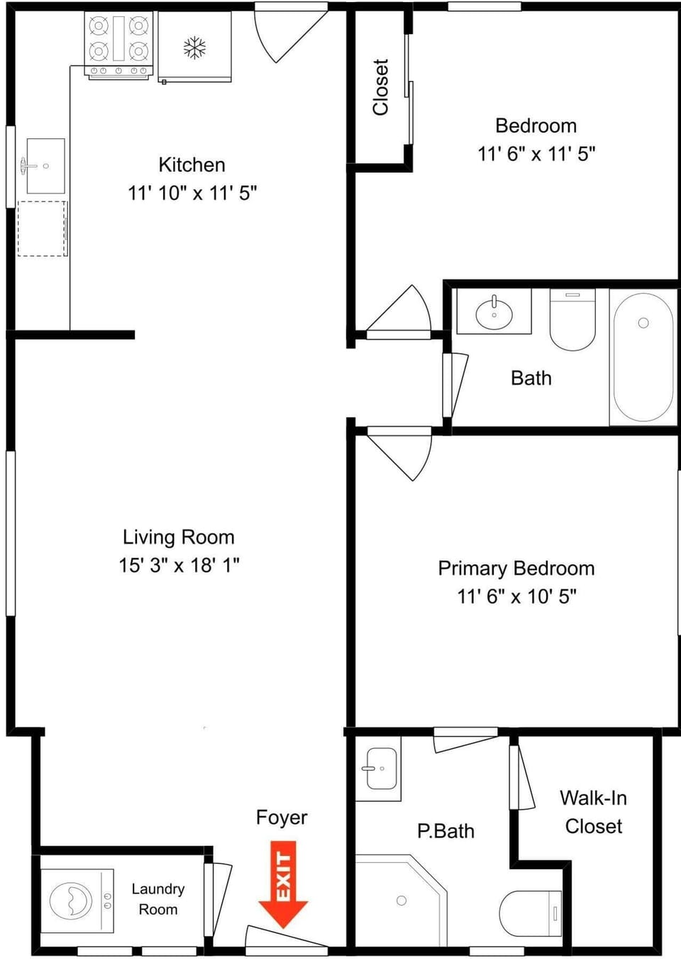 Flip Flop Cottage - Floor Plan