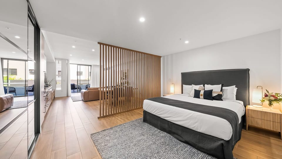 Main bedroom with room divider