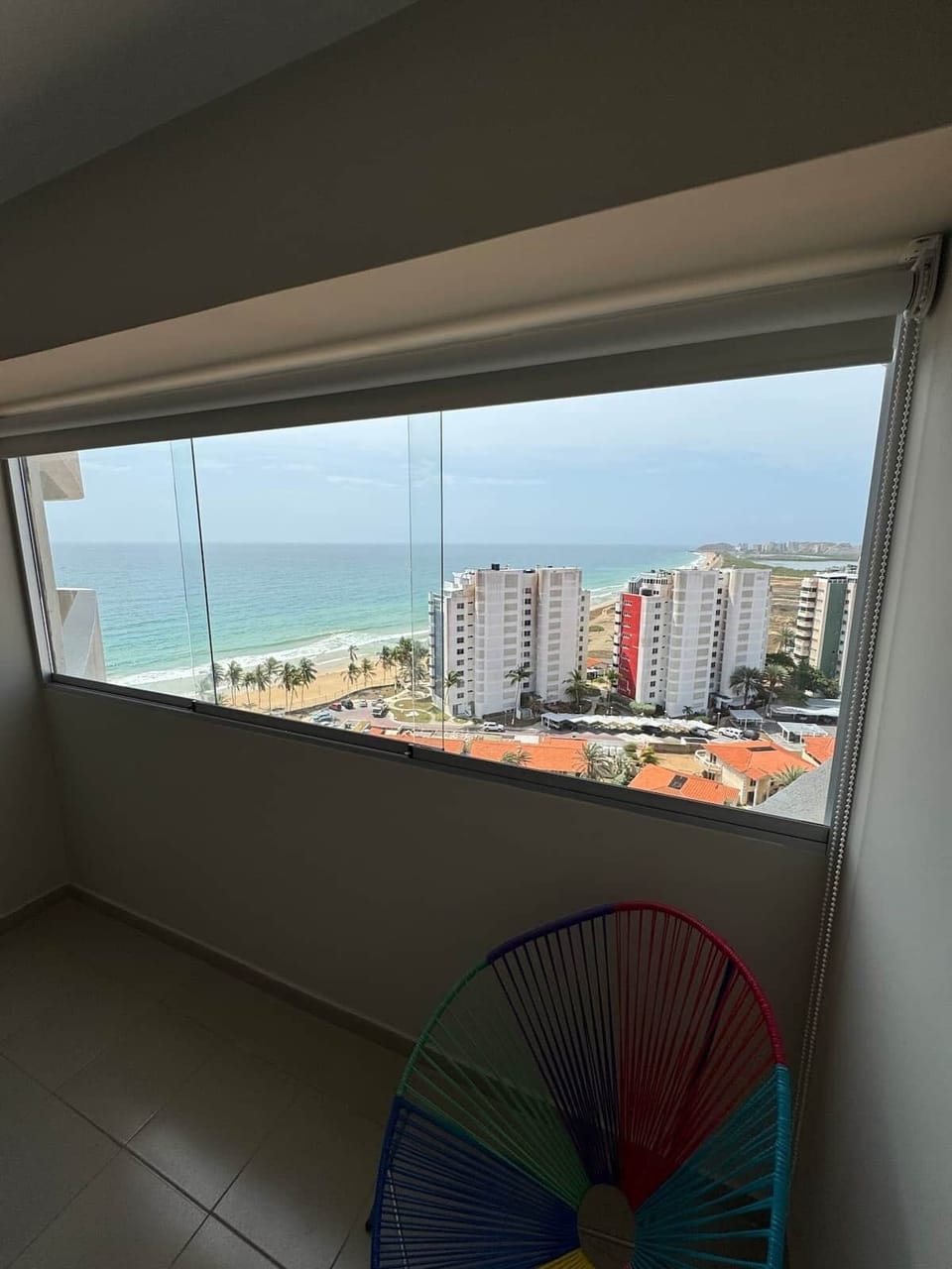 Master bedroom with ocean views & blinders