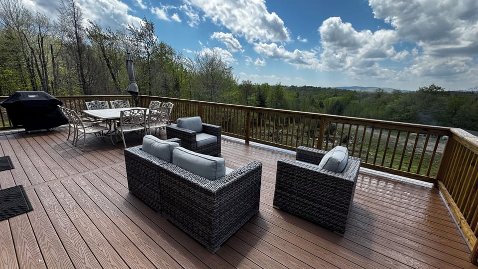 The large desk with Gas BBQ available.