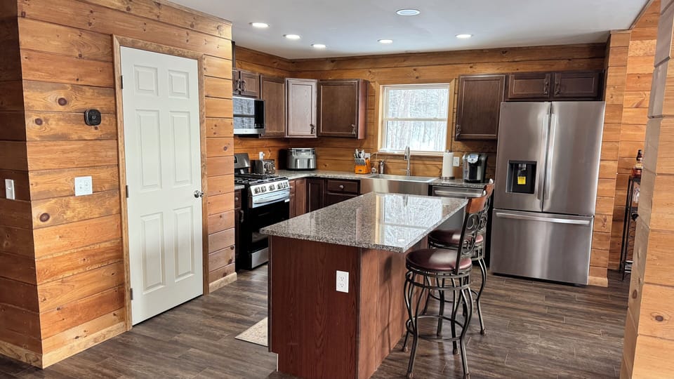 The Kitchen includes all new appliances.  Pots, pans and utensils are available.