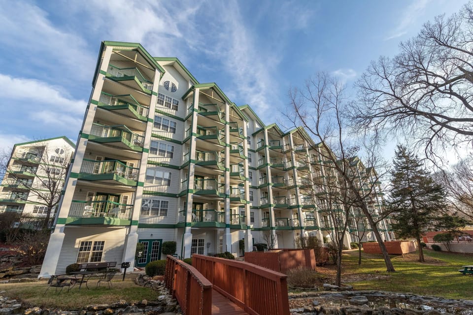 Exterior view of the resort showcasing multiple floors and balconies.
