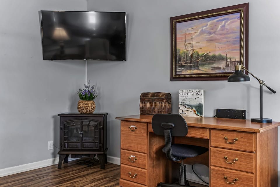 Where better to write postcard home than at this charming desk?