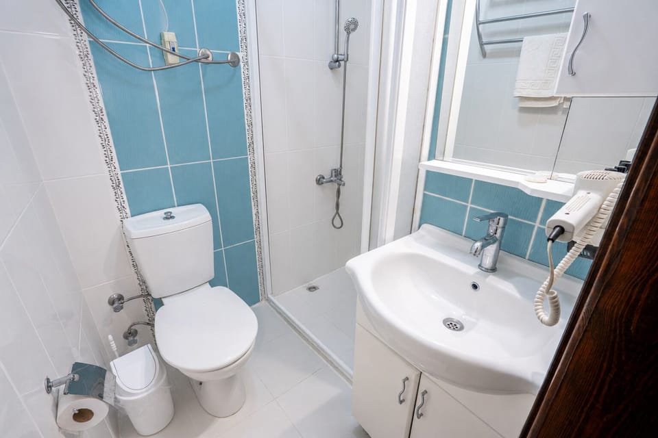 Deluxe Double Room, Sea View | Bathroom | Shower, hair dryer, towels, soap
