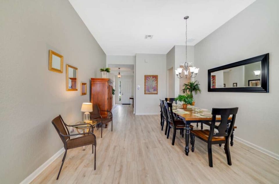Enjoy shared meals and conversations in this welcoming dining space.