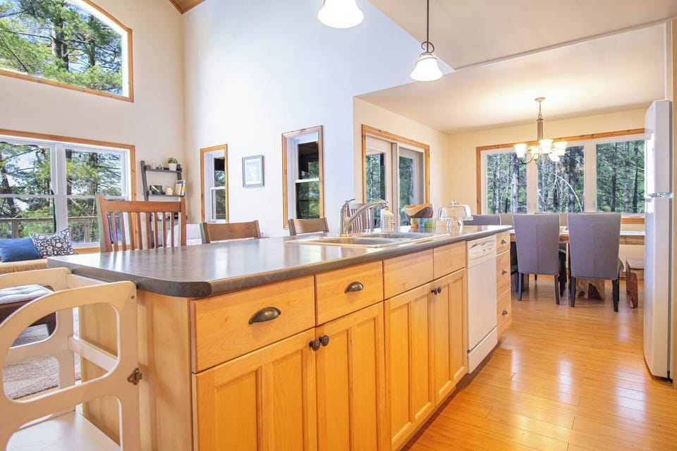 Kitchen into Family & Dining Rooms