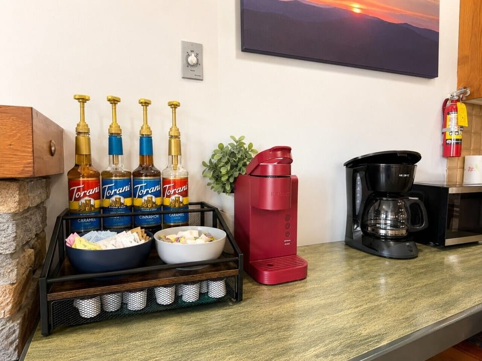 Coffee bar with Keurig brewer & drip coffee pot
