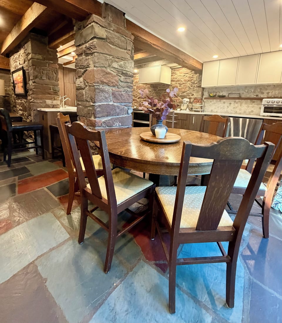 Kitchen - Dining table and breakfast bar.
