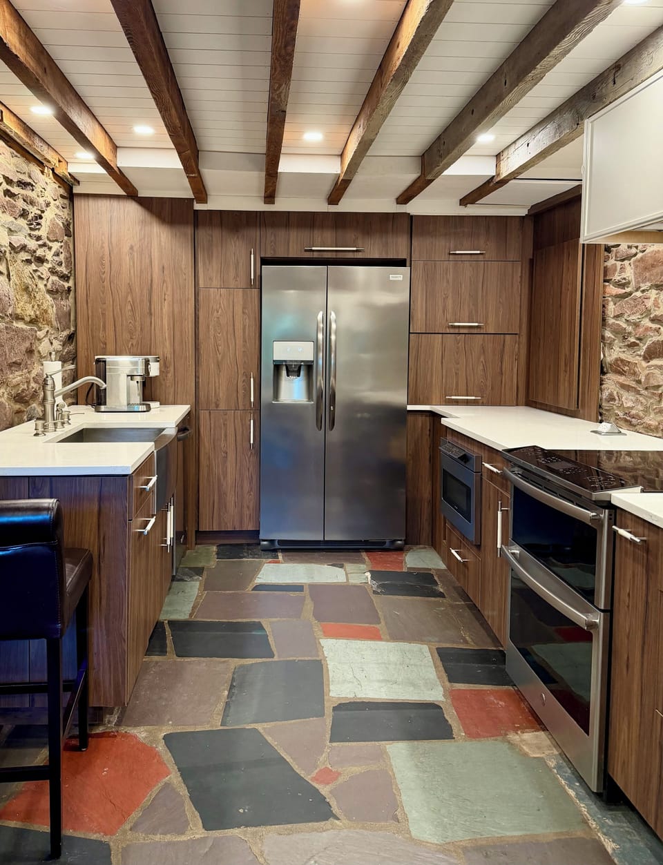 Kitchen - Eat-in with double oven, Sharp drawer microwave, dishwasher, fridge. 