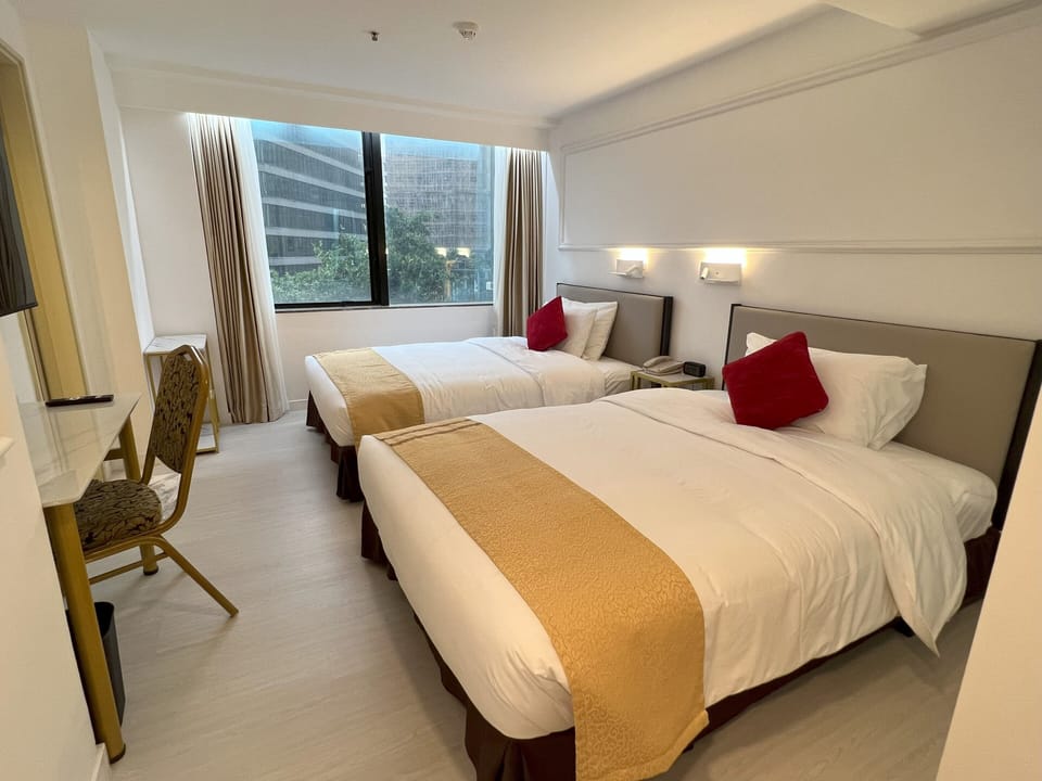 Deluxe Garden View Double Room with Two Double Beds | Premium bedding, minibar, in-room safe, individually decorated