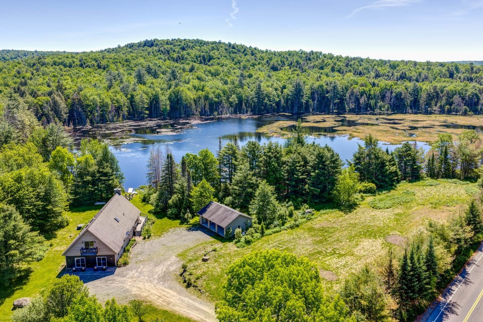 Aerial view of natural lake