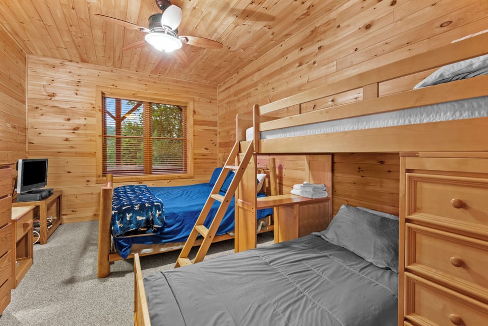Lower Level Bedroom with King Bed and Twin-Over-Twin Bunk
