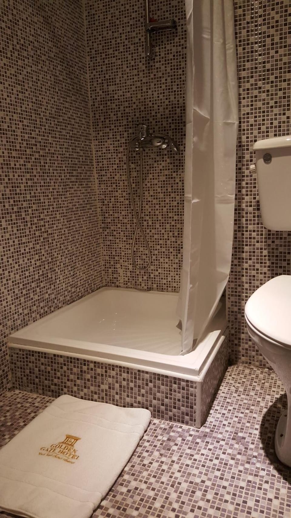 Shower, free toiletries, towels