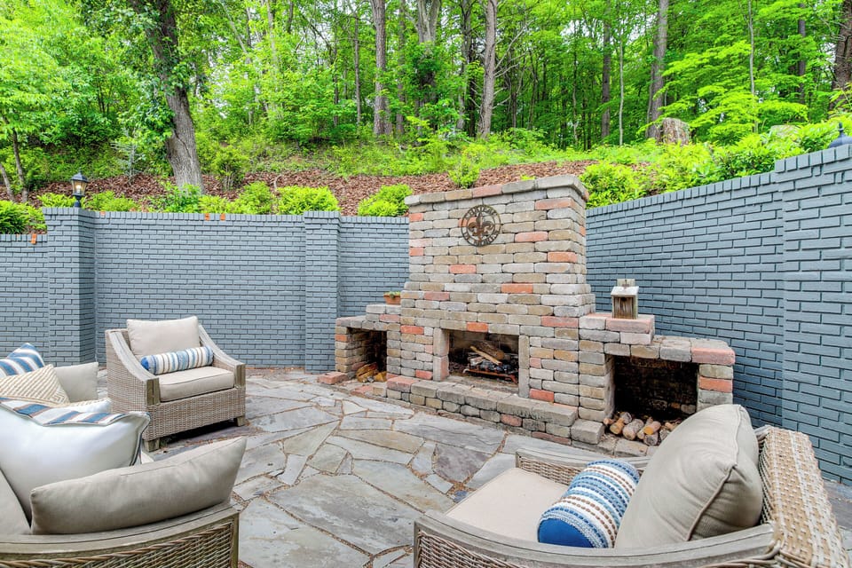 Spacious Patio | Dining Table | Wood-Burning Fireplace