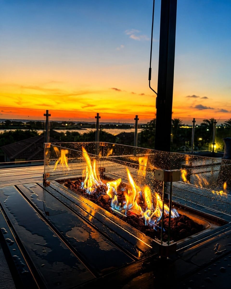 Sunset views by the fire.