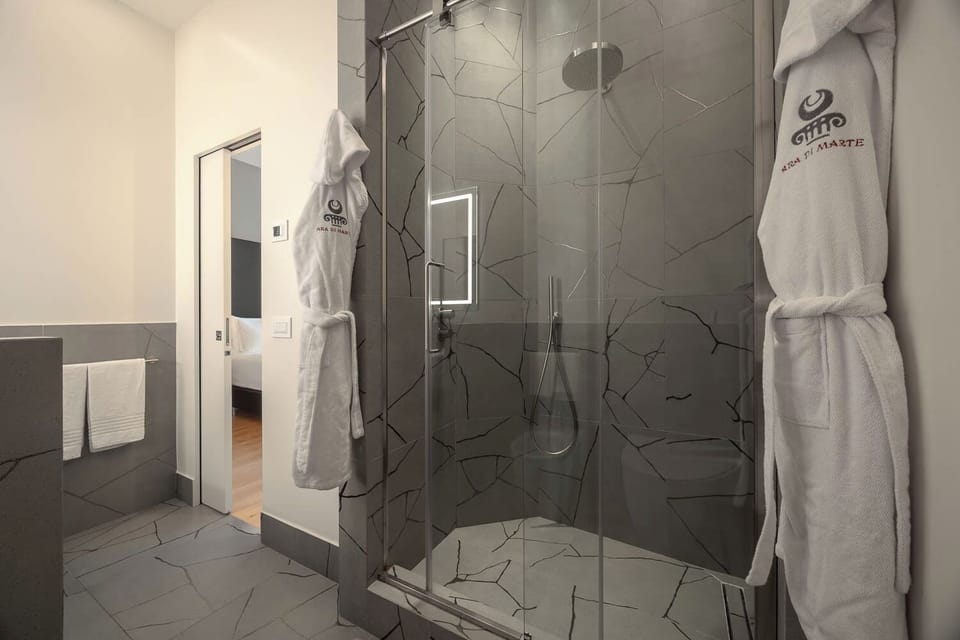 Deluxe Room, City View | Bathroom | Shower, rainfall showerhead, designer toiletries, hair dryer
