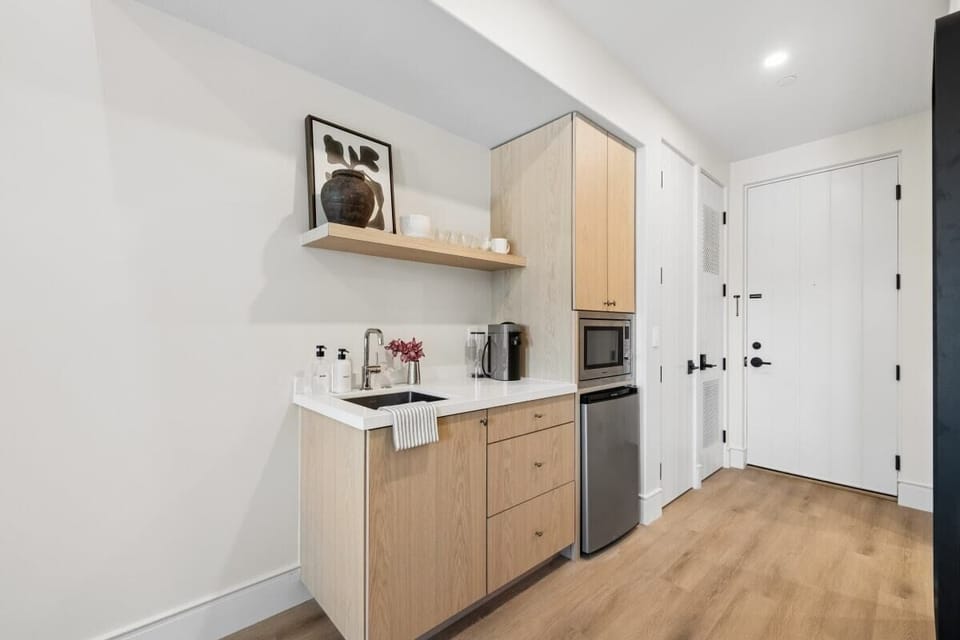 Kitchenette with Nespresso Coffee Machine and Mini Fridge - No Stove
