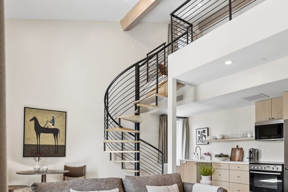 Modern living area with sofa seating