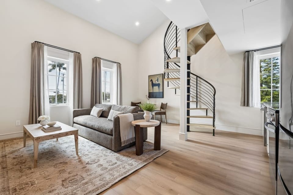 Cozy living area with sofa and TV