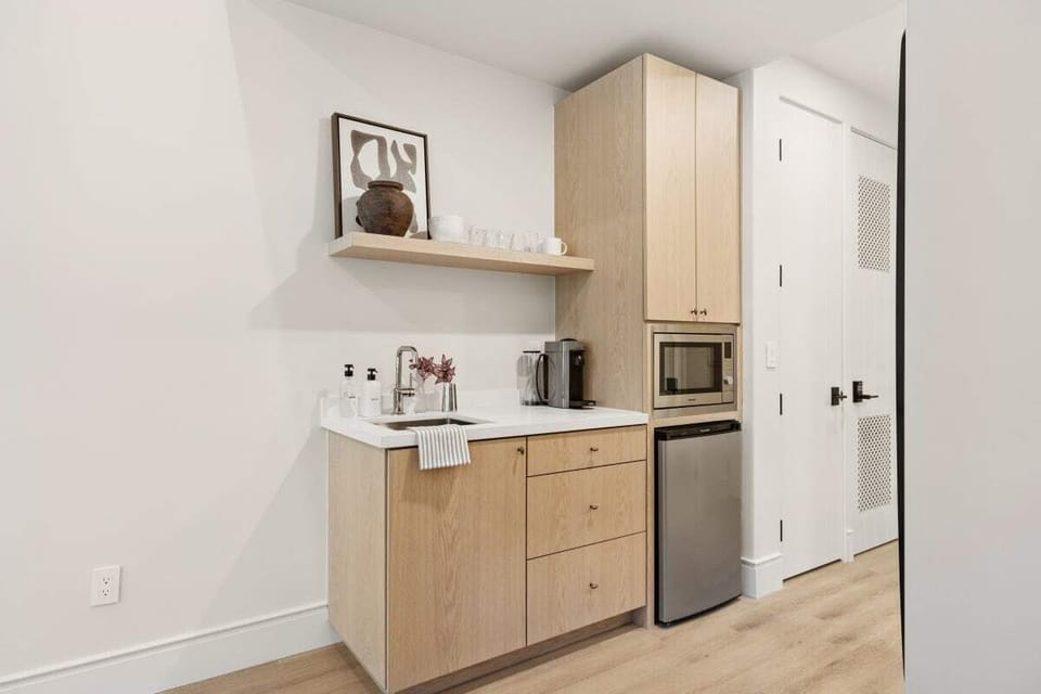 Kitchenette with Nespresso Coffee Machine and Mini Fridge - No Stove