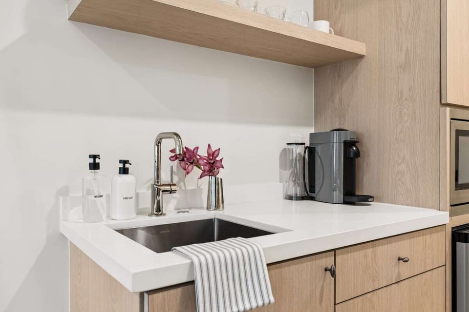 Kitchenette with Nespresso Coffee Machine and Mini Fridge - No Stove