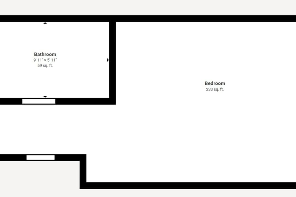 Studio Floorplan 291 Square Feet