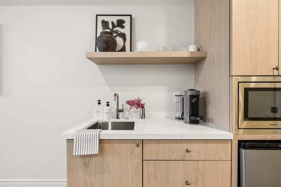 Kitchenette with Nespresso Coffee Machine and Mini Fridge - No Stove