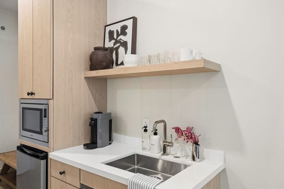 Kitchenette with Nespresso Coffee Machine and Mini Fridge - No Stove