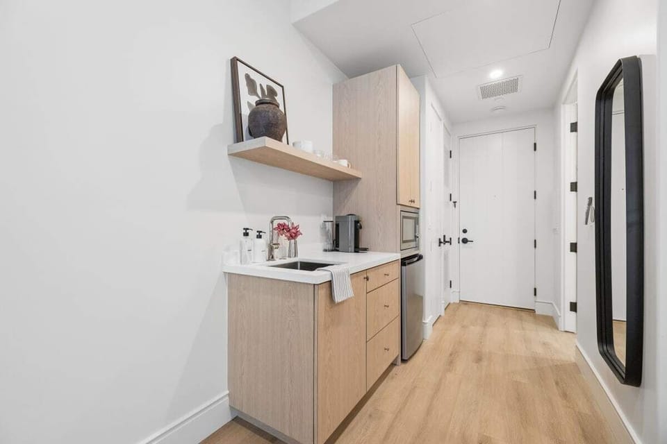 Kitchenette with Nespresso Coffee Machine and Mini Fridge - No Stove