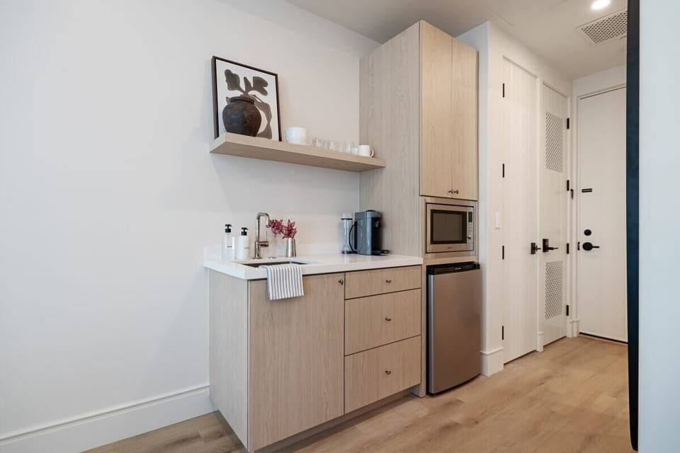 Kitchenette with Nespresso Coffee Machine and Mini Fridge - No Stove