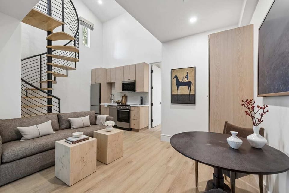 Cozy living area with sofa and TV