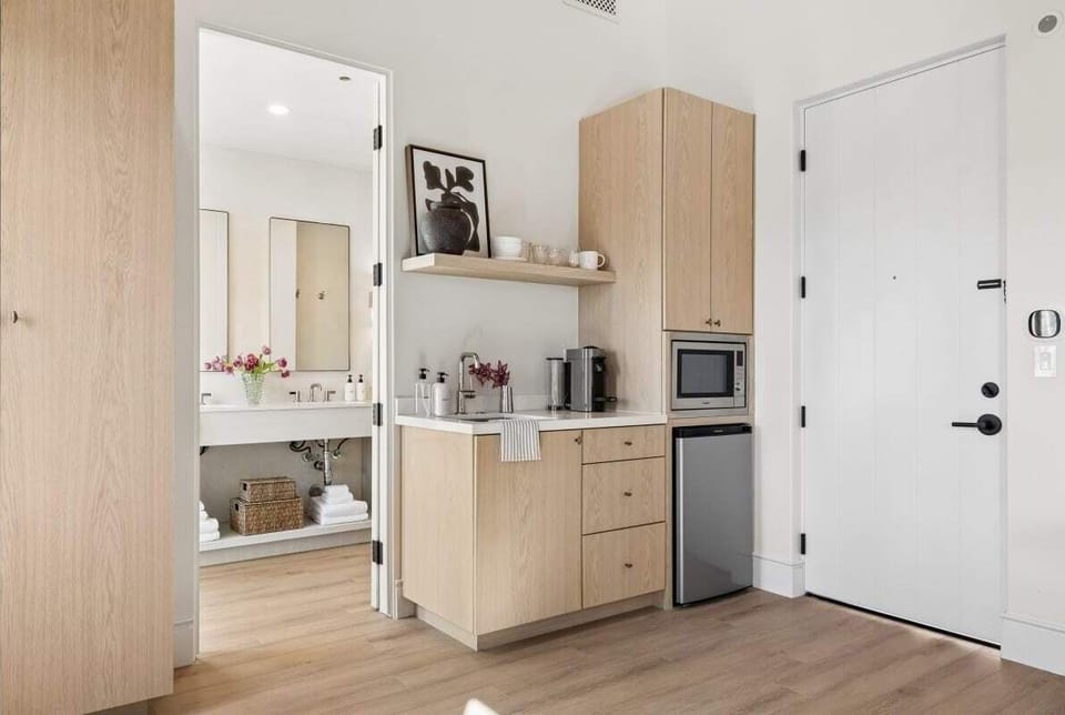 Kitchenette with Nespresso Coffee Machine and Mini Fridge - No Stove