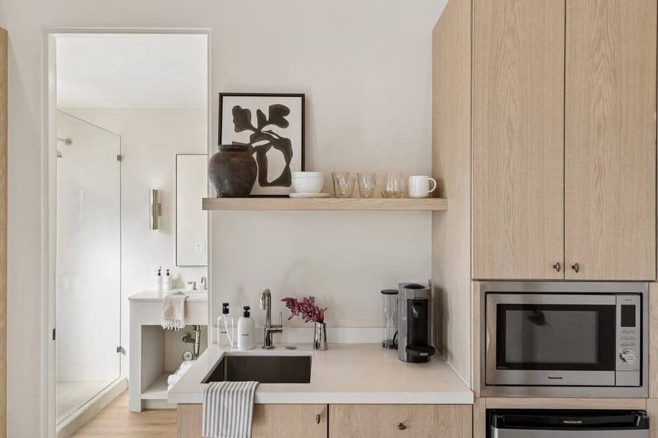Kitchenette with Nespresso Coffee Machine and Mini Fridge - No Stove